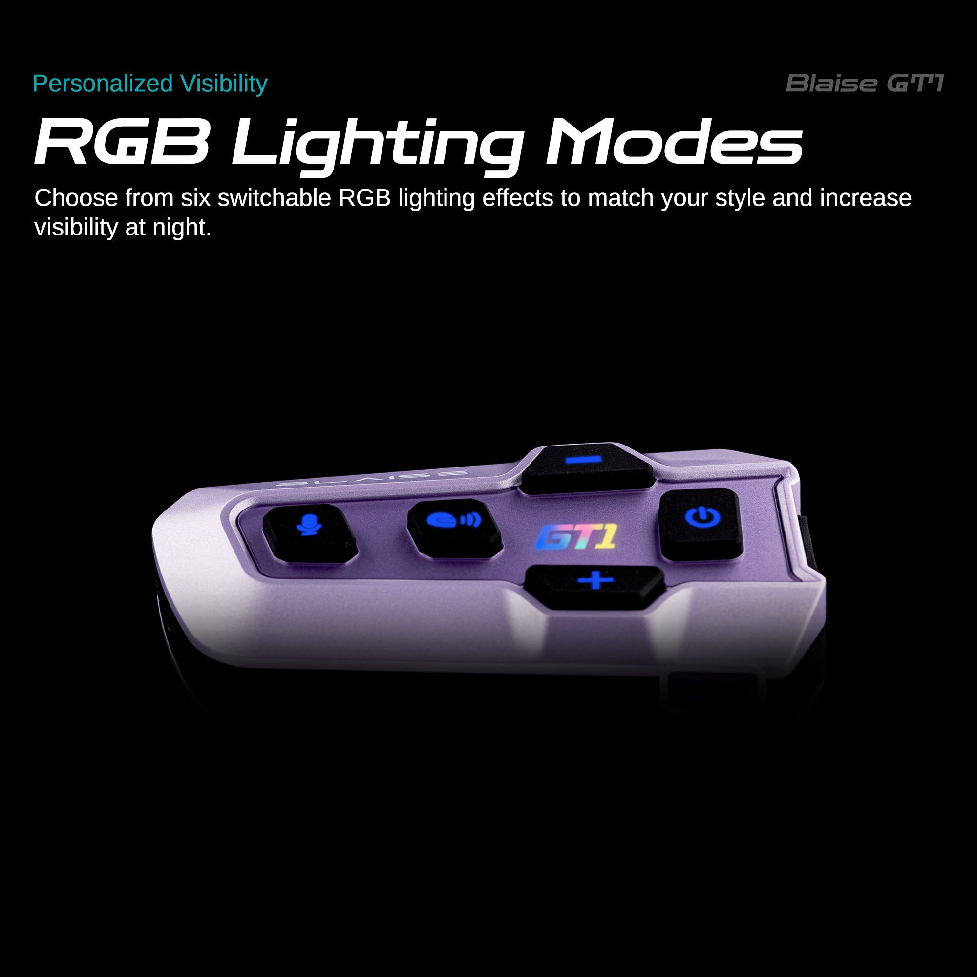 Blaise GT1 – Stylish Motorcycle Bluetooth Intercom with RGB