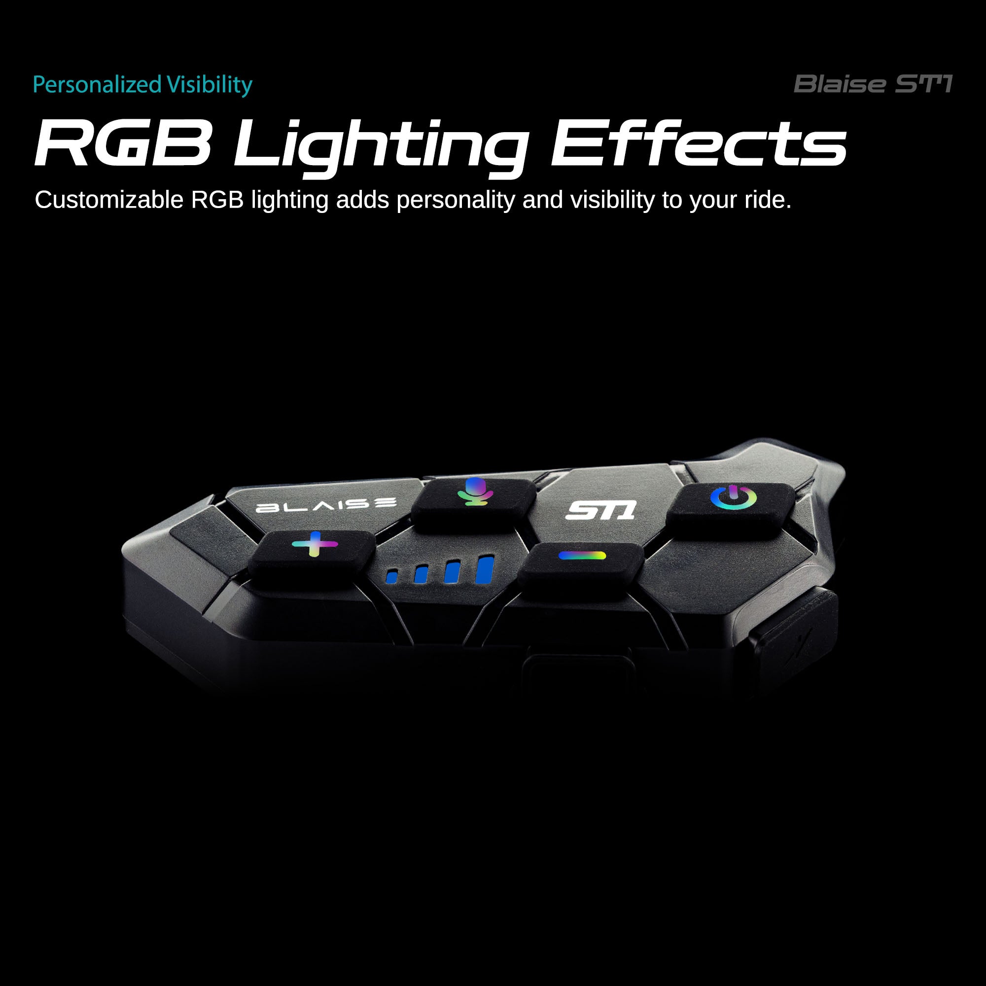 Blaise ST1 – Bluetooth 5.3 Motorcycle Intercom with ENC Audio, RGB
