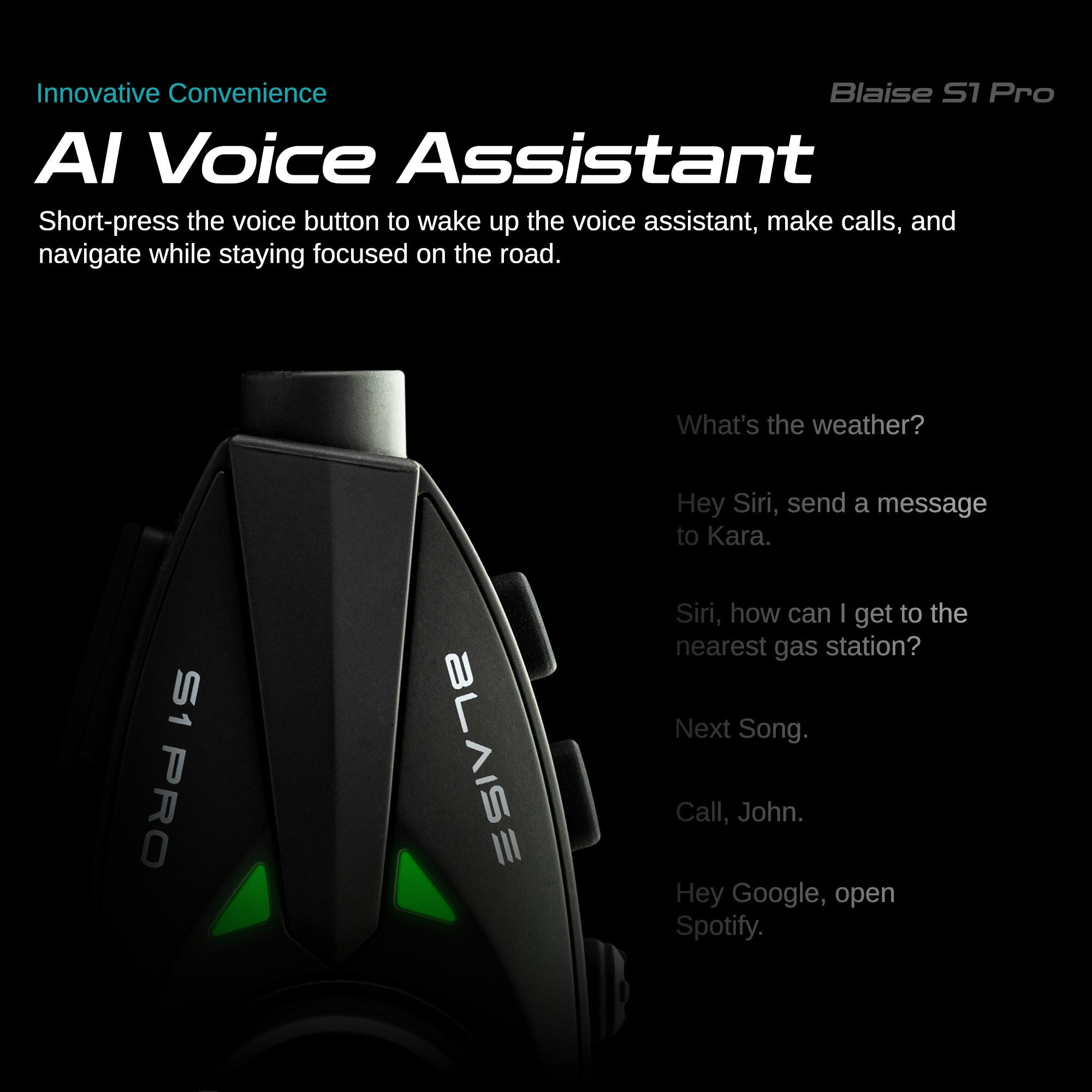 Blaise S1 Pro – Motorcycle Bluetooth Intercom with HD Camera