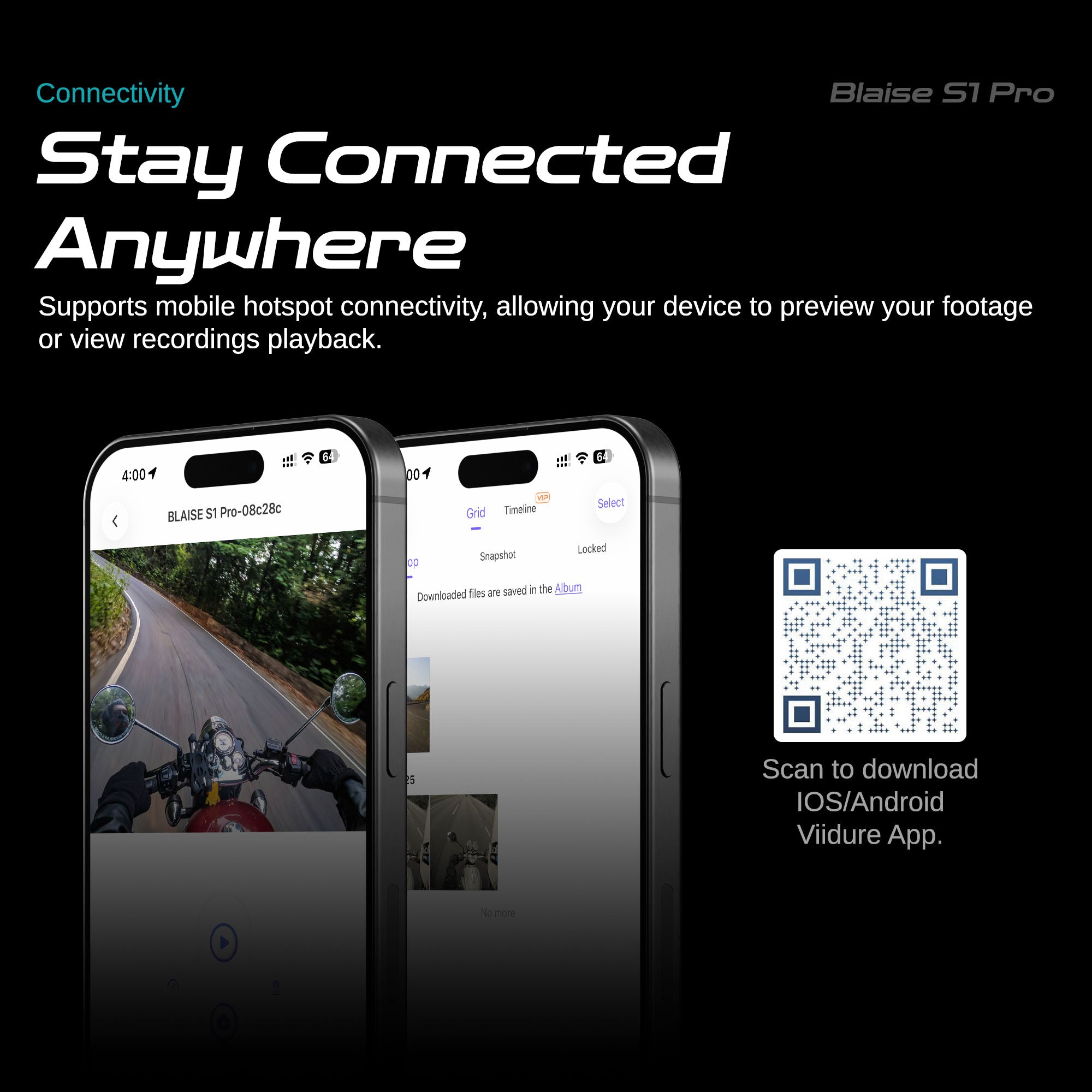Blaise S1 Pro – Motorcycle Bluetooth Intercom with HD Camera